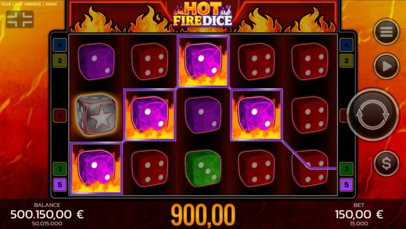 Hot Fire Dice - osnovna igra i proširujući simbol Fire Blaze